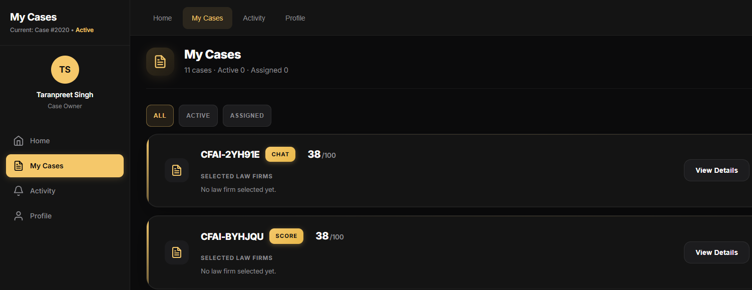 ClientFirst Dashboard Dark